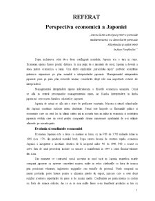 Perspectiva Economică a Japoniei - Pagina 1