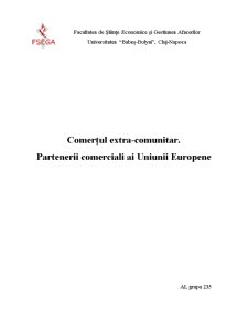 Comerțul extra-comunitar - partenerii comerciali ai Uniunii Europene - Pagina 1