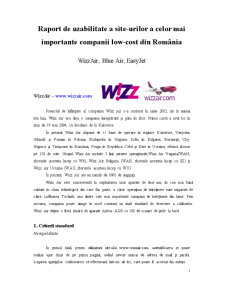 Raport de uzabilitate a site-urilor a celor mai importante companii low-cost din România - WizzAir, Blue Air, Easyjet - Pagina 1