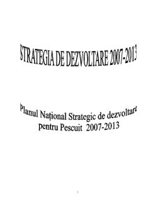 Planul național strategic de dezvoltare pentru pescuit 2007-2013 - Pagina 1