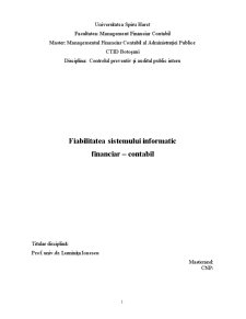 Fiabilitatea Sistemului Informatic Financiar-Contabil - Pagina 1