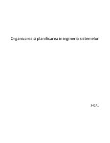 Organizarea și Planificarea în Ingineria Sistemelor - Pagina 1