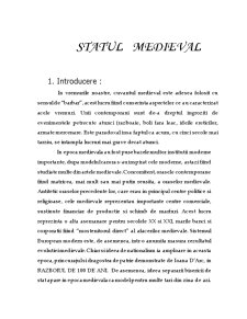 Sociologie rurală - statul medieval - Pagina 1