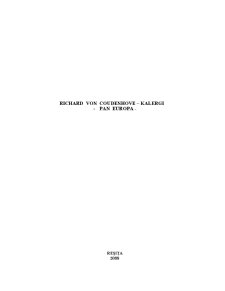 Richard von Coudenhove - Kalergi - Pan Europa - Pagina 1