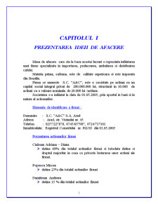 Plan de Afaceri - SC A and C SA Arad - Pagina 1