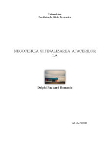 Negocierea și Finalizarea Afacerilor la Delphi Packard România - Pagina 1