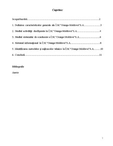 Analiza sistemului informațional al Orange Moldova SA - Pagina 1