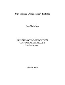 Business Communicatio - Comunicare în Afaceri - Pagina 1