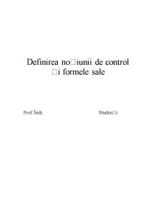 Definirea Noțiunii de Control și Formele Sale - Pagina 1