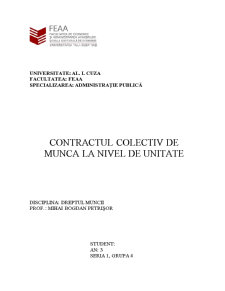 Contractul Colectiv de Munca la Nivel de Unitate - Pagina 1