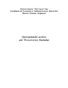 Operațiunile Active ale Trezoreriei Statului - Pagina 1