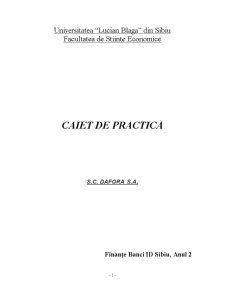 Caiet de practică la SC Dafora SA Mediaș - Pagina 1