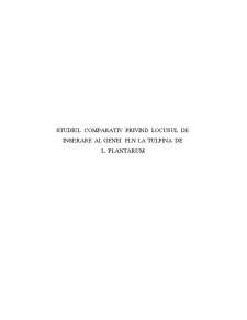 Studiul comparativ privind locusul de înserare al genei PLN la tulpina de L. Plantarum - Pagina 1