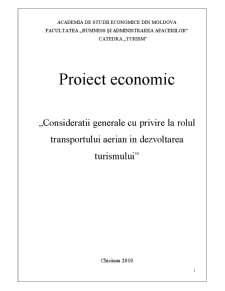 Considerații generale cu privire la rolul transportului aerian în dezvoltarea turismului - Pagina 1