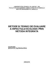 Metode si Tehnici de Evaluare a Impactului Ecologic prin Metoda Integrata - Pagina 1