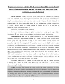 Propunere de cercetare privind atitudinea comportamentului consumatorului bucureștean privind lansarea unui nou concept de carte fabricat din hârtie reciclabilă, pe piața din București - Pagina 1