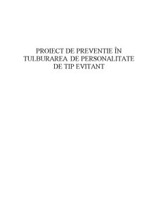 Proiect de Preventie în Tulburarea de Personalitate de Tip Evitant - Pagina 1