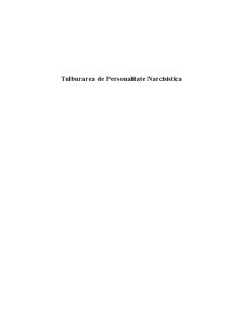 Tulburarea de Personalitate Narcisistica - Pagina 1