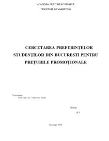 Cercetarea Preferințelor Studenților din București pentru Prețurile Promoționale - Pagina 1