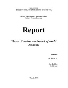 Tourism - A Branch of World Economy - Pagina 1
