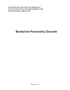 Borderline Personality Disorder - Pagina 1