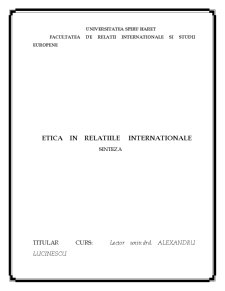 Etica în relațiile internaționale - Pagina 1