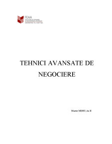 Tehnici Avansate de Negociere - Pagina 1