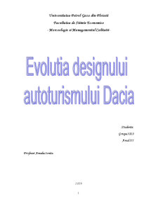 Evoluția designului autoturismului Dacia - Pagina 1