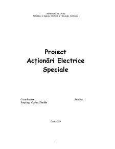 Acționări Electrice Speciale - Pagina 1