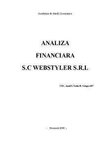 Analiza financiară a SC Webstyler SRL - Pagina 1