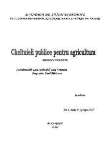 Cheltuieli publice pentru agricultură - Pagina 1