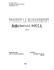 Analiza Swot a S.C. RAFO S. A. - Pagina 1