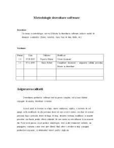 Metodologie Dezvoltare Software - Pagina 1