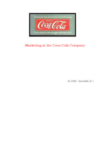 Marketing at the Coca-Cola Company - Pagina 1