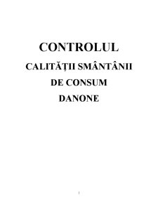 Controlul Calității Smântânii de Consum Danone - Pagina 1