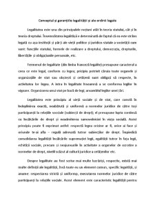 Conceptul și Garanțiile Legalității și ale Ordinii Legale - Pagina 1