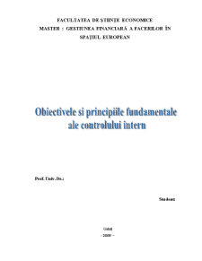 Obiectivele și Principiile Fundamentale ale Controlului Intern - Pagina 1