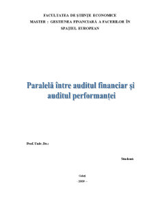 Paralelă între Auditul Financiar și Auditul Performanței - Pagina 1