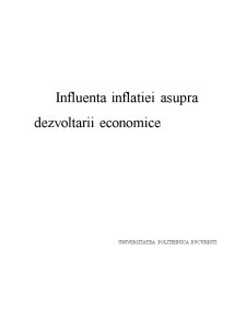 Influența inflației asupra economiei României - Pagina 1