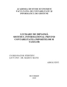 Sistemul informațional privind contabilitatea impozitelor și taxelor SC Psihocontrol SRL - Pagina 1