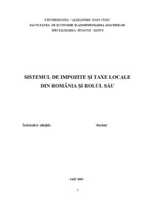 Sistemul de Impozite și Taxe Locale din România și Rolul Său - Pagina 1
