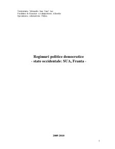 Regimuri democratice - SUA și Franța - Pagina 1