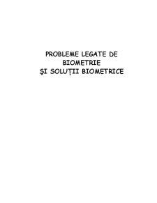 Probleme Legate de Biometrie și Soluții Biometrice - Pagina 1
