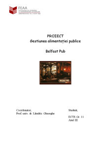 Gestiunea alimentației publice - Belfast Pub - Pagina 1