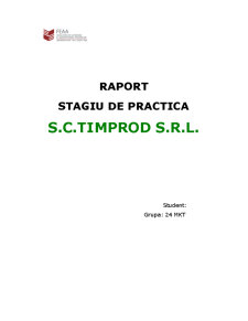 Raport stagiu de practică SC Timprod SRL - Pagina 1