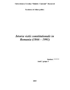 Istoria vieții constituționale în România (1866 - 1991) - Pagina 1
