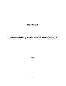 Descentralizare și Deconcentrare Administrativă - Pagina 1