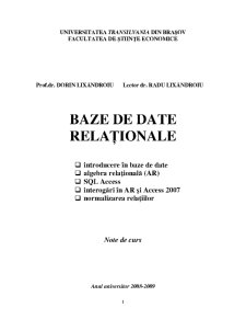 Baze de Date Relaționale - Pagina 1