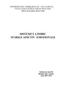Sistemul limbic - stările afectiv - emoționale - Pagina 1
