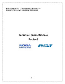 Analiza comparativă a comunicării de marketing pentru Nokia și Research în motion - Pagina 1